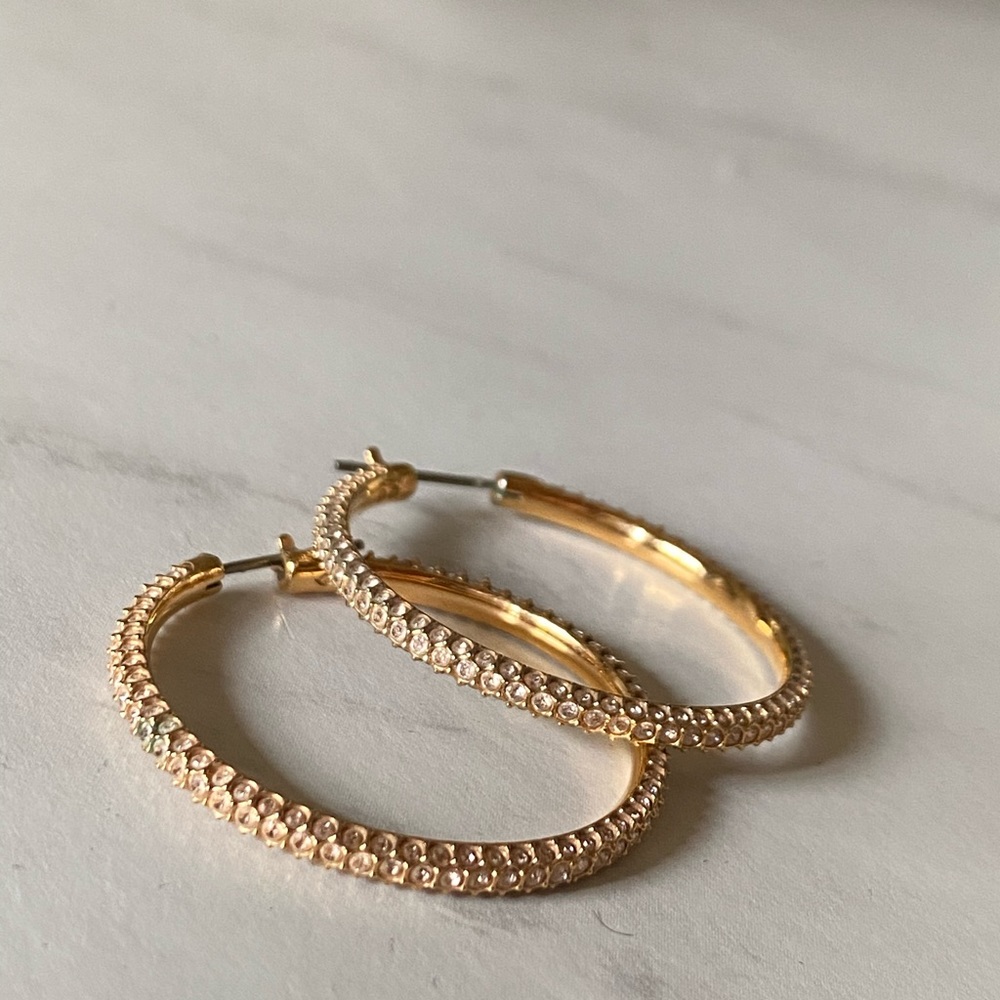 Rose Gold Swarovski Hoop Earrings